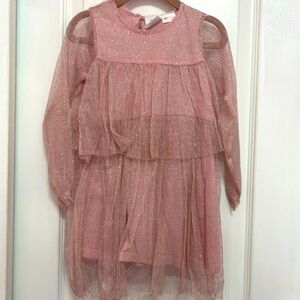 Zara pink and silver sparkle dress